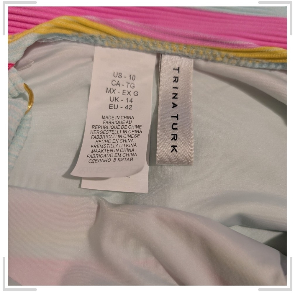 Trina Turk Vibrant Striped Women One Piece - Picture 9 of 10